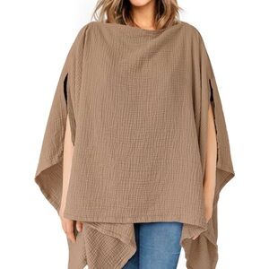 Women's Tan Poncho